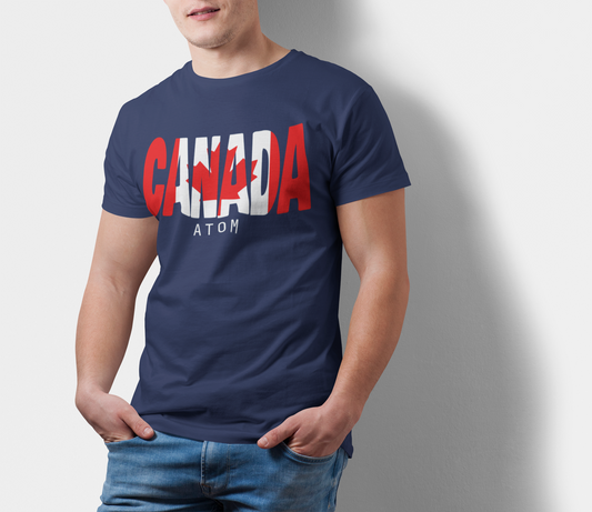ATOM Signature Canada Flag Navy Blue T-Shirt For Men