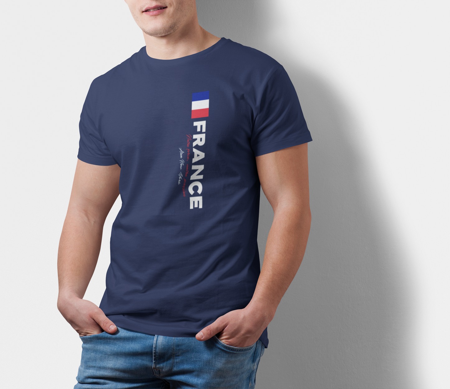 ATOM New York Signature France Navy Blue T-Shirt For Men
