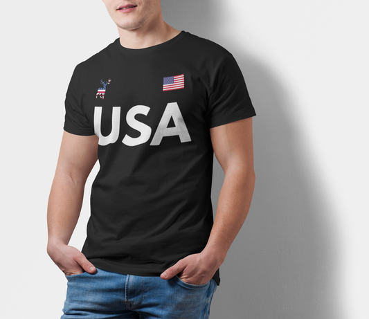 ATOM Signature USA Black T-Shirt For Men
