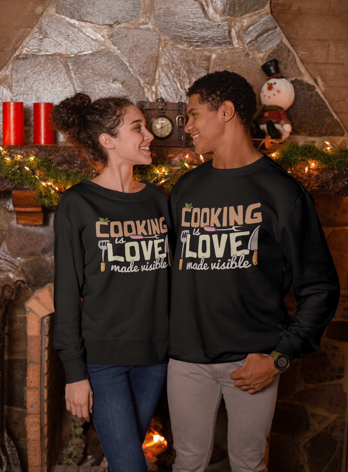 Cooking Is Love Crew Neck Unisex Black Sweatshirt For Men | Masterchef Gurkirat Collection