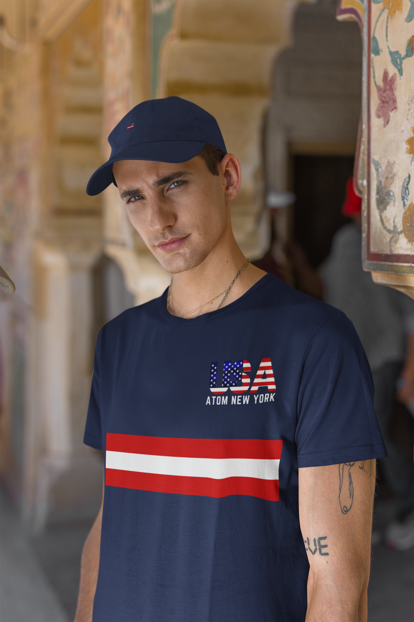 USA ATOM NEW YORK Couple T-Shirt
