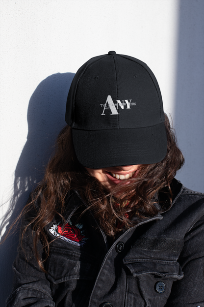 The ATOM New York Overlap Logo Embroidered Black Baseball Cap