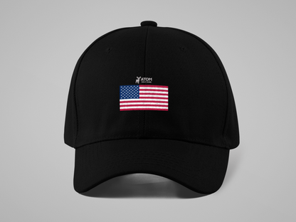 American Flag Black Baseball Cap