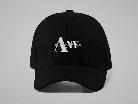 The ATOM New York Overlap Logo Embroidered Black Baseball Cap