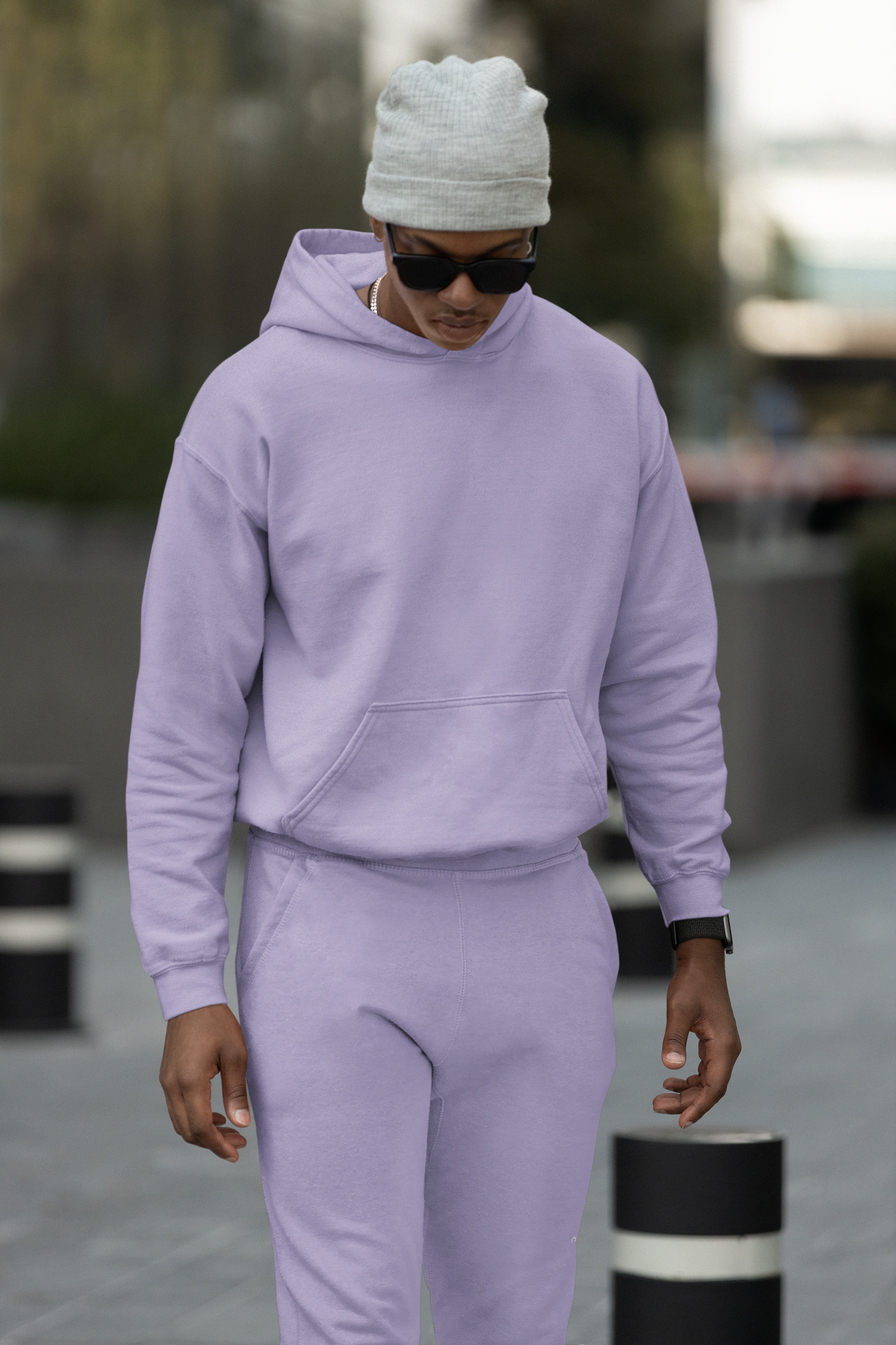 Lavender Hoodie And Jogger Co-ord Set For Men