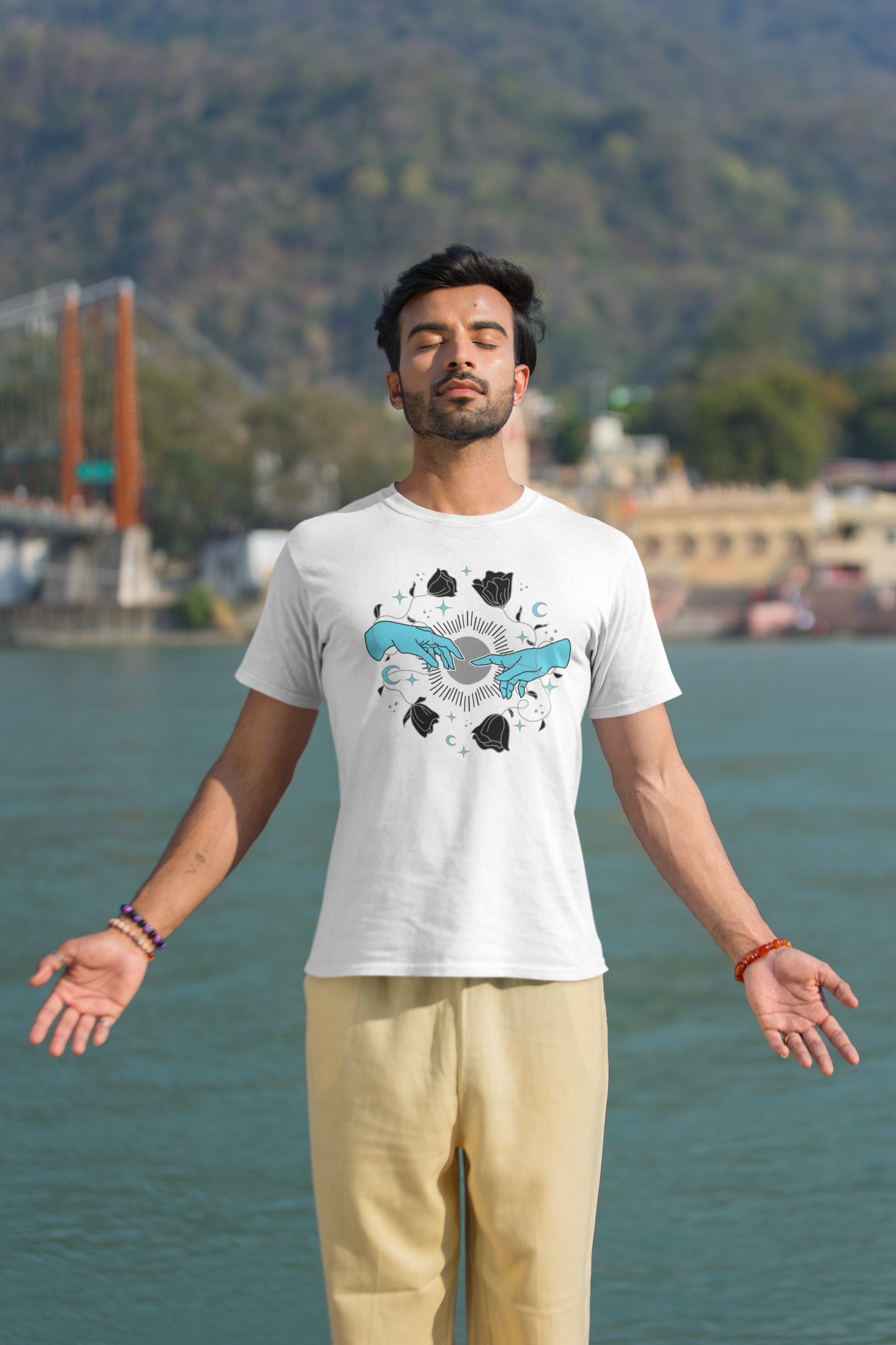 Rose and the moon Unisex T-Shirt | Iris Yog Collection | ATOM