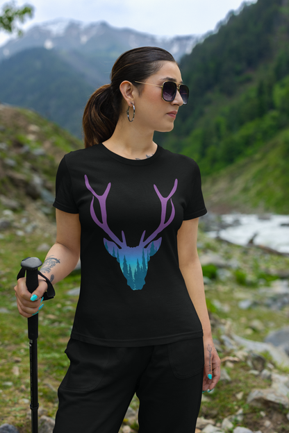 Deer And Wolf Couple T-Shirt