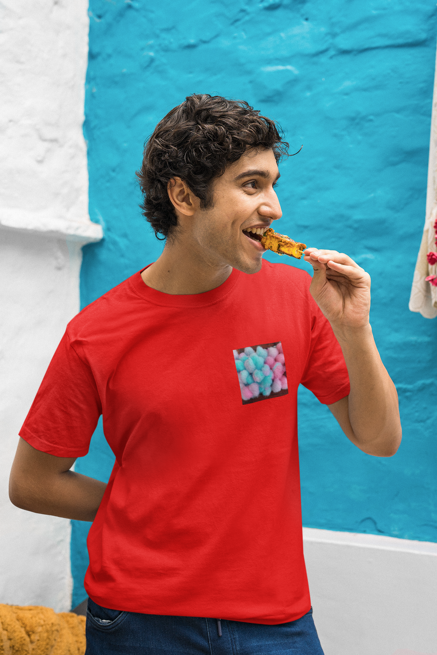 Cotton Candy Pocket Design Cotton Red T-Shirt For Men | Masterchef Gurkirat Collection | ATOM