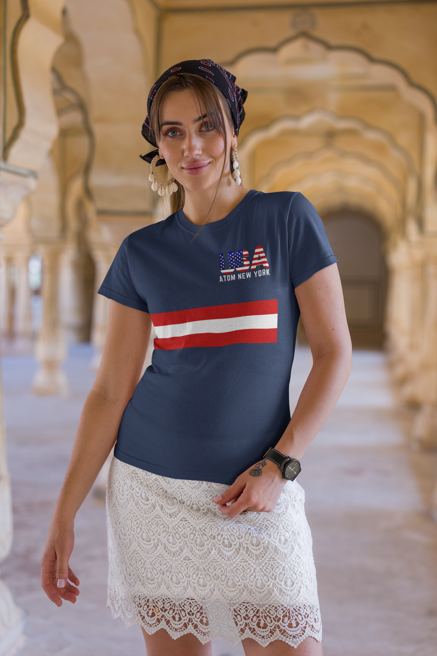 USA ATOM NEW YORK Couple T-Shirt
