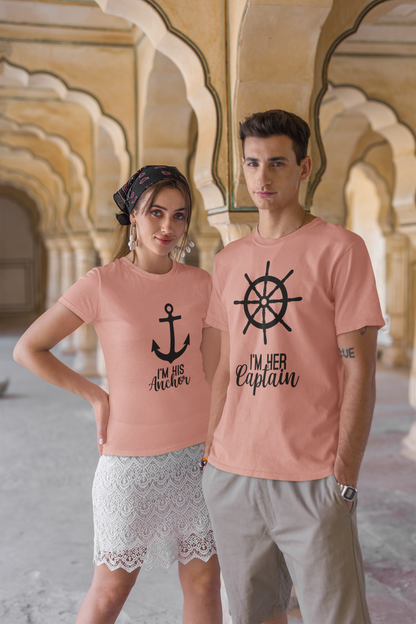 Captain And Anchor Couple T-Shirt