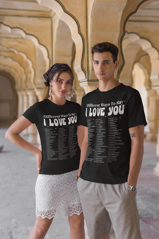 Different Ways To Say I Love You Black Couple T-Shirt