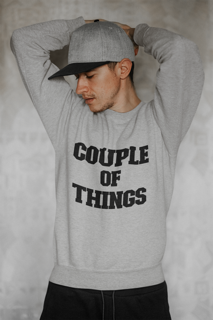 Couple Of Things Black College Font Melange Grey Unisex Sweatshirt | RJ Anmol Collection