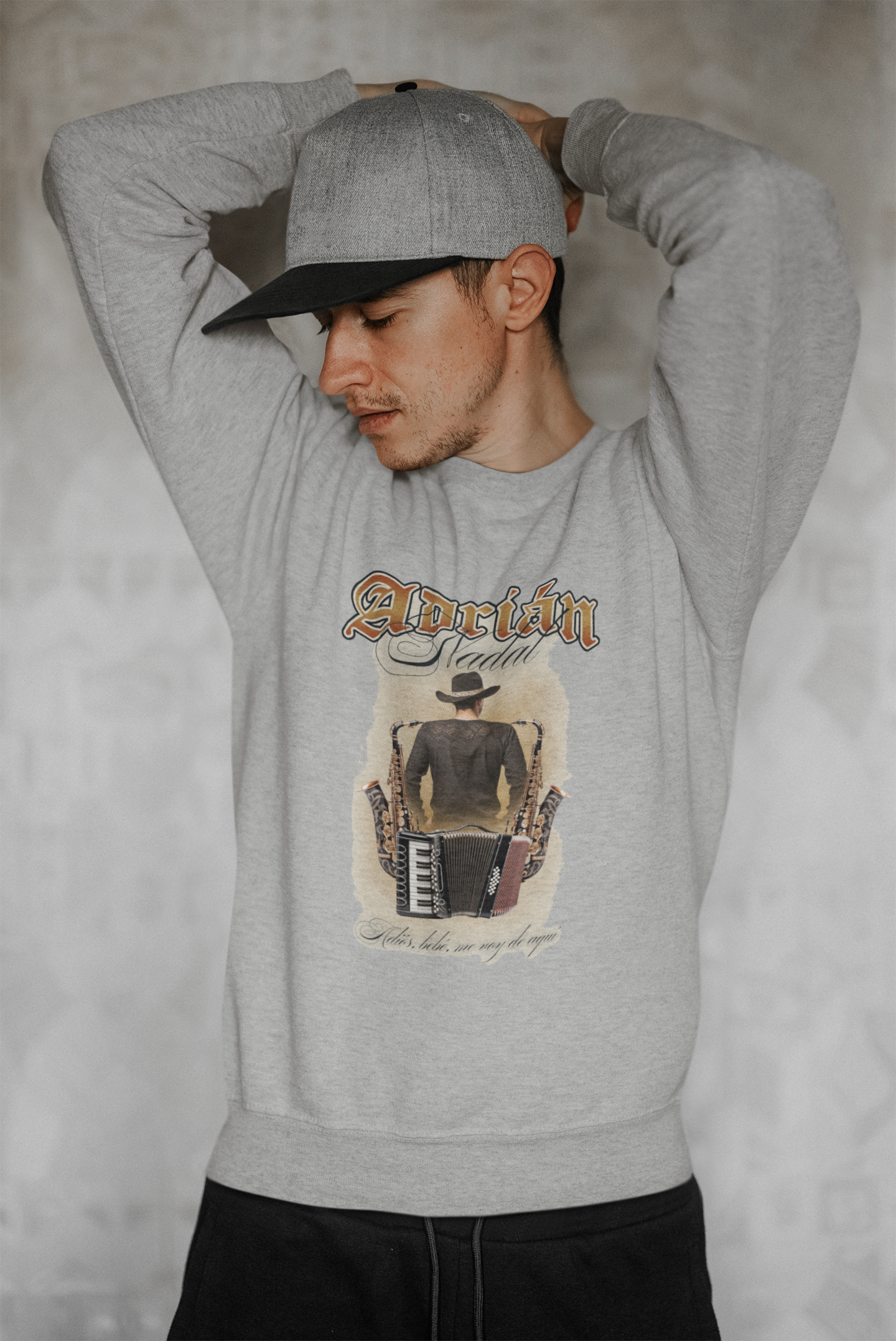 Adrian Nadal Melange Grey Unisex Sweatshirt | RJ Anmol Collection