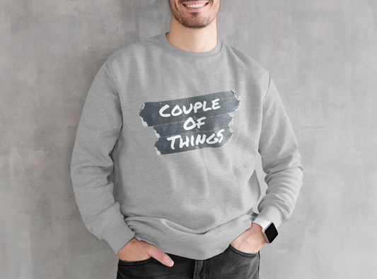 Couple Of Things Chalk Effect Melange Grey Unisex Sweatshirt | RJ Anmol Collection
