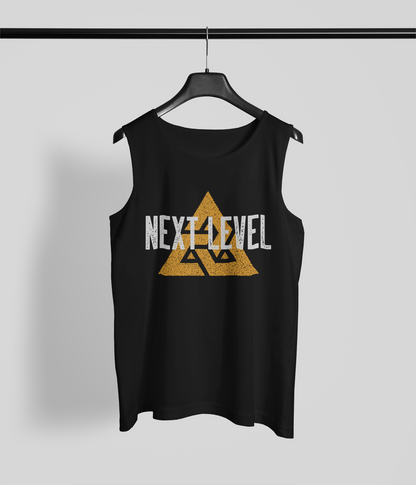 Next Level Black Pure Cotton Tank Top For Men | Tarun Kapoor Collection