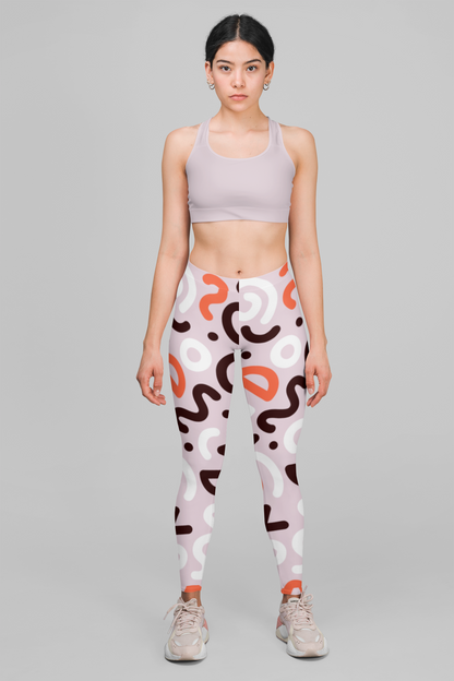 Abstract Scribbles Print Legging