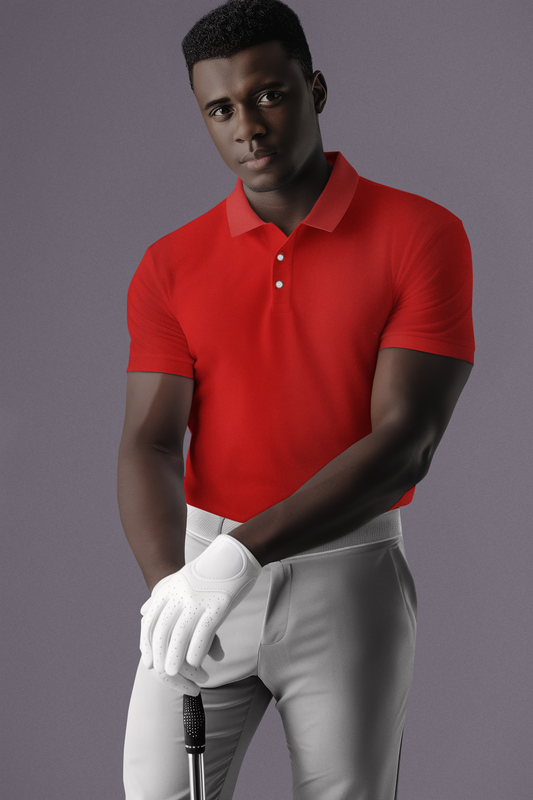 ATOM New York Dry Fit Polo Neck Red T-Shirt For Men