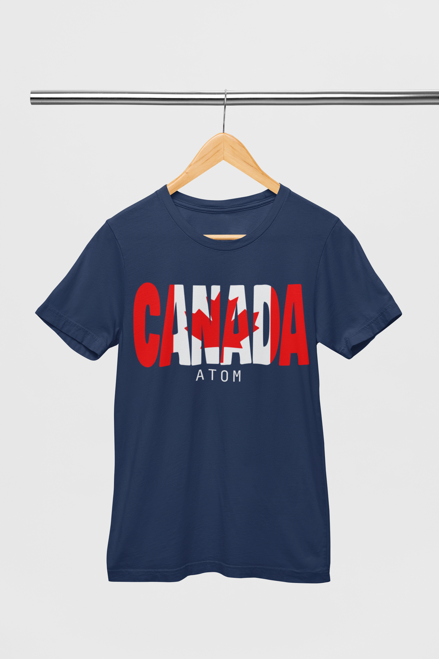 ATOM Signature Canada Flag Navy Blue T-Shirt For Men