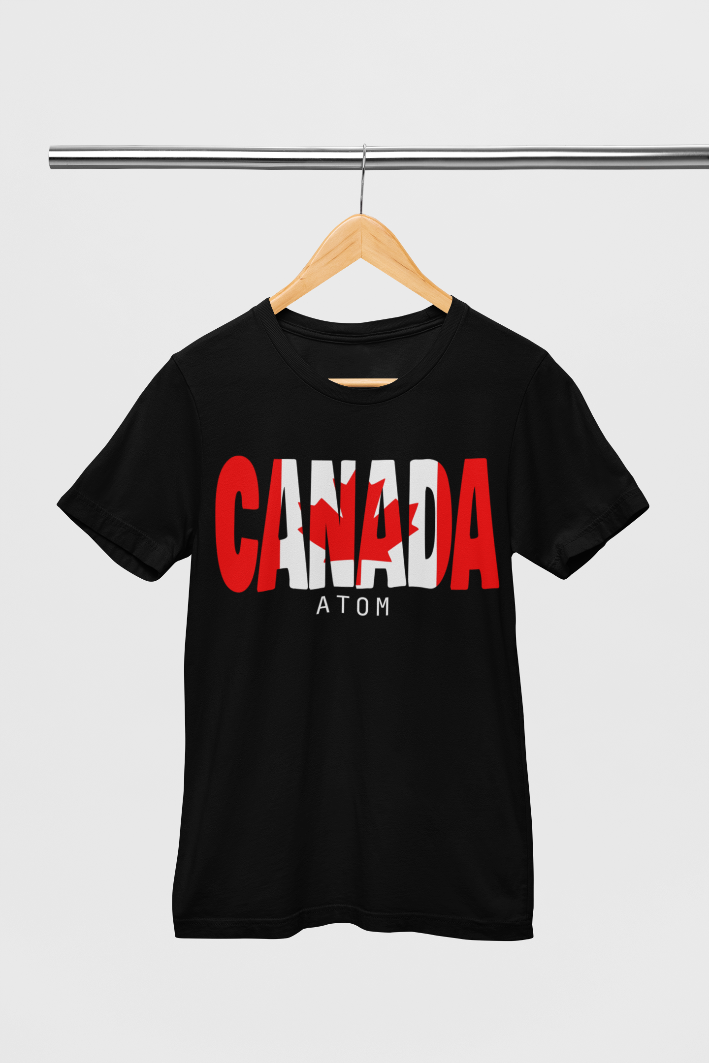 ATOM Signature Canada Flag Black T-Shirt For Men