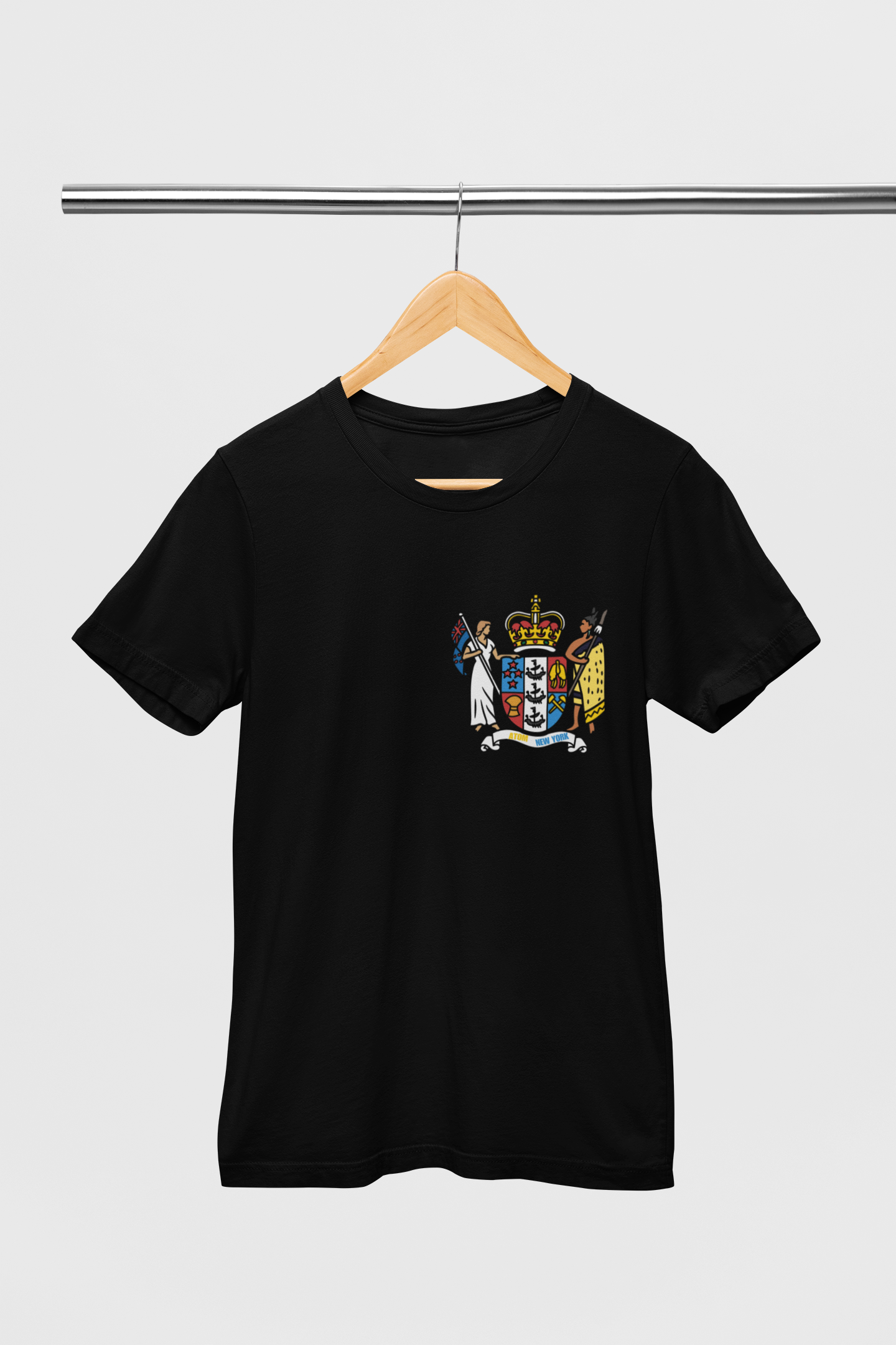 ATOM Signature New Zealand Symbol Black T-Shirt For Men