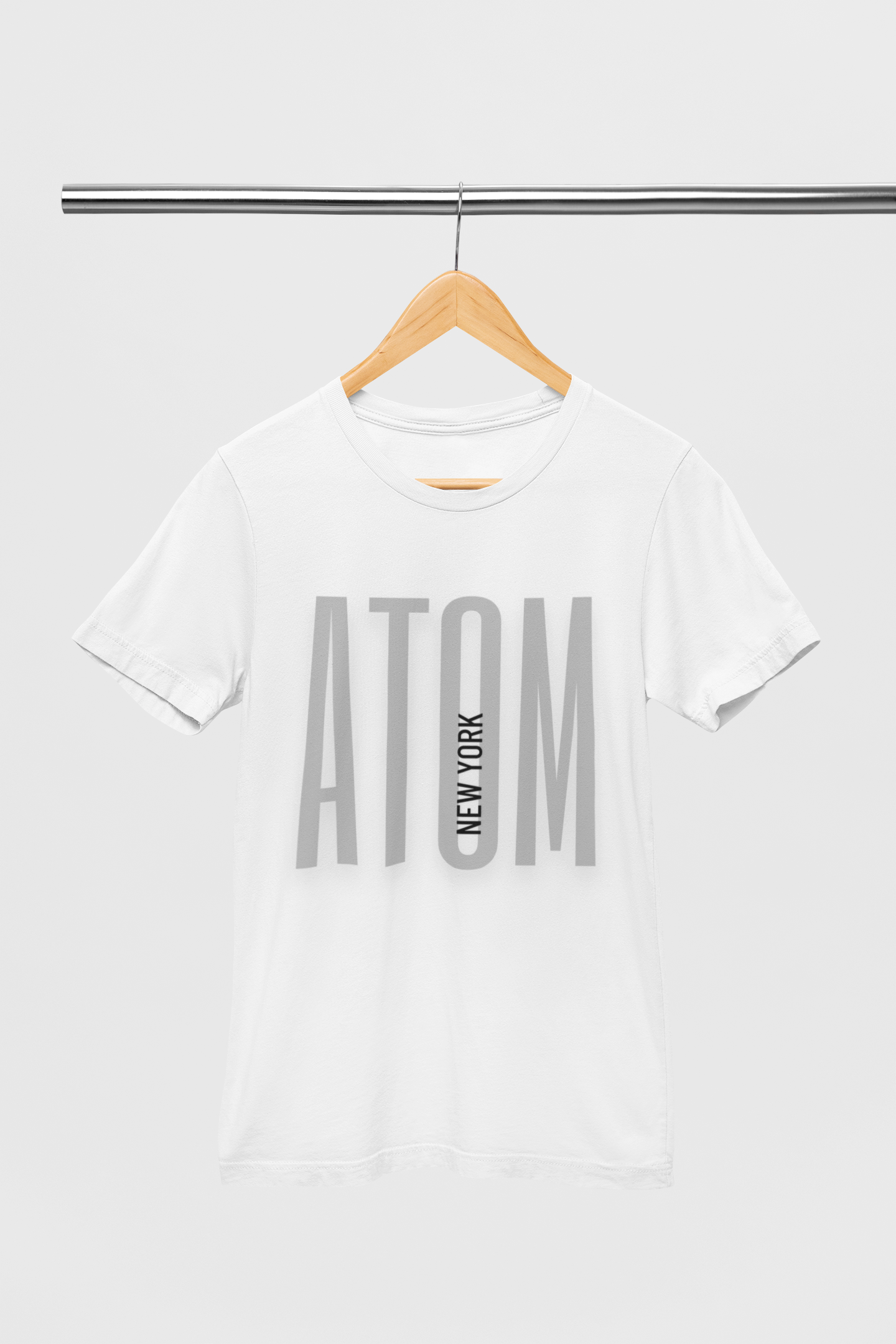 ATOM Signature Long Fonts White T-Shirt For Men