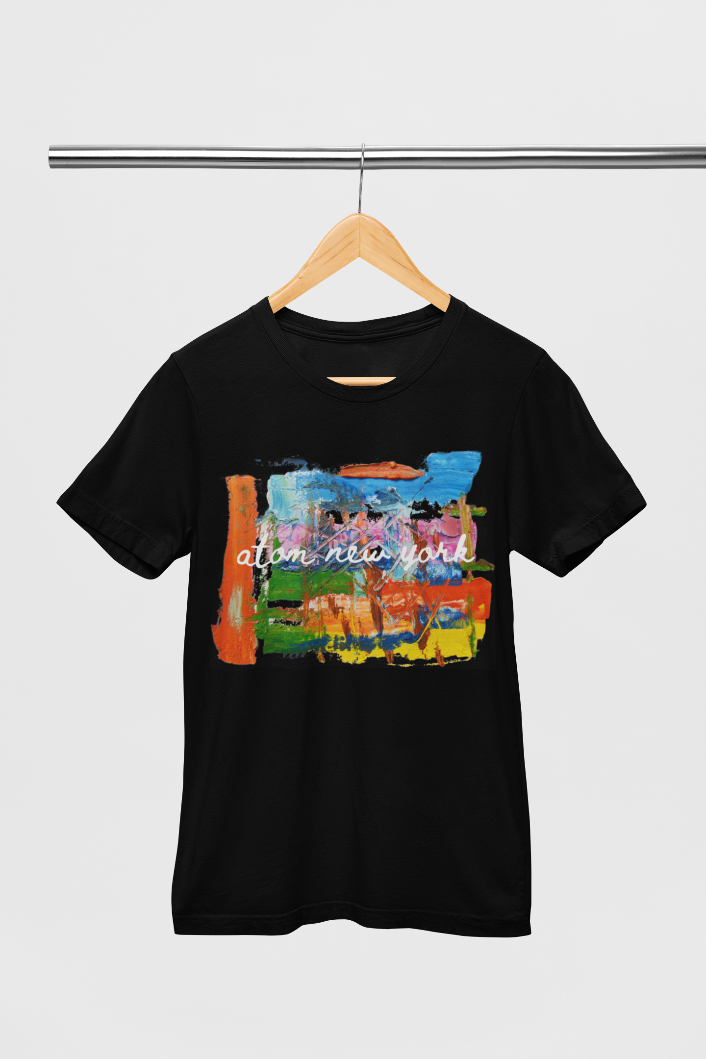 ATOM Signature Abstract Black T-Shirt For Men
