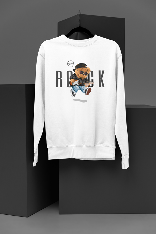 Rock You White Unisex Sweatshirt | RJ Anmol Collection