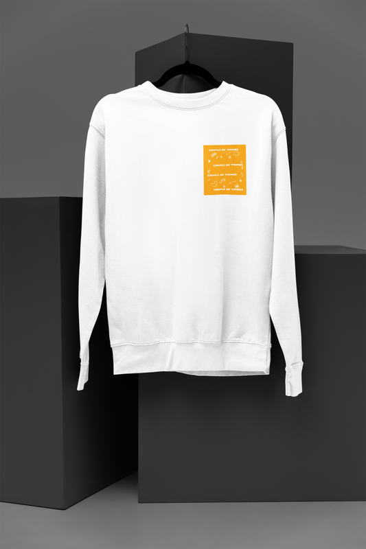 Couple Of Things Yellow Pocket White Unisex Sweatshirt | RJ Anmol Collection