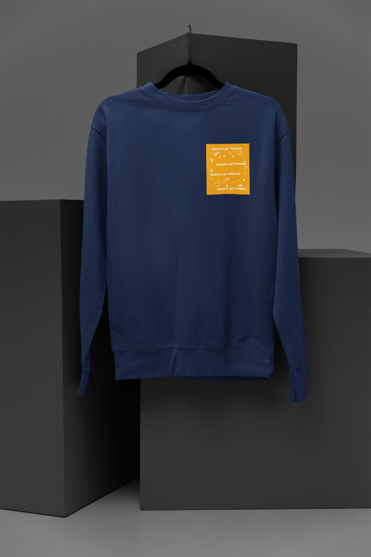 Couple Of Things Yellow Pocket Navy BlueUnisex Sweatshirt | RJ Anmol Collection