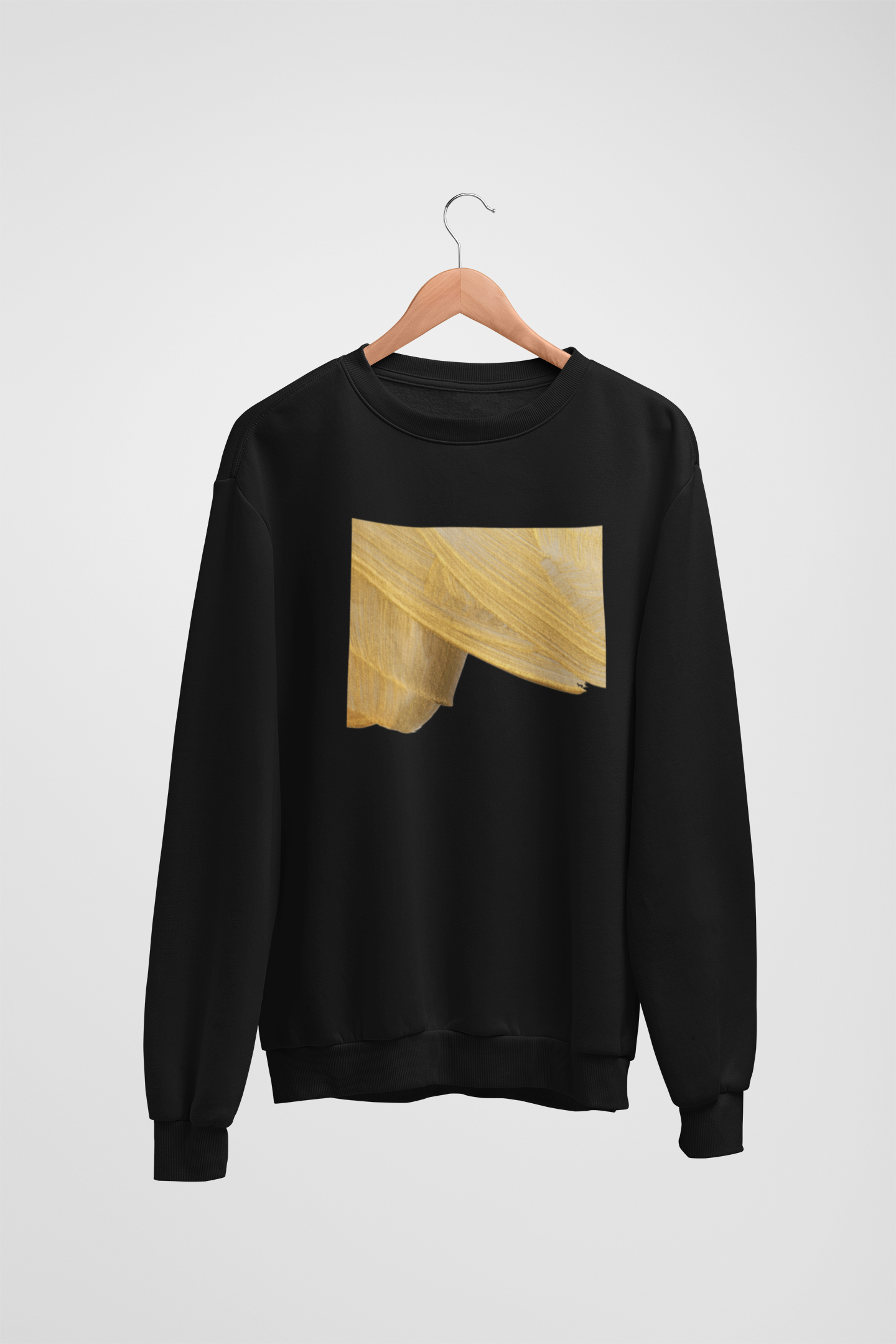 Golden Abstract Black Sweatshirt For Women