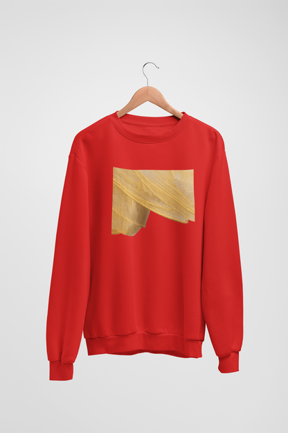Golden Abstract Red Sweatshirt For Women
