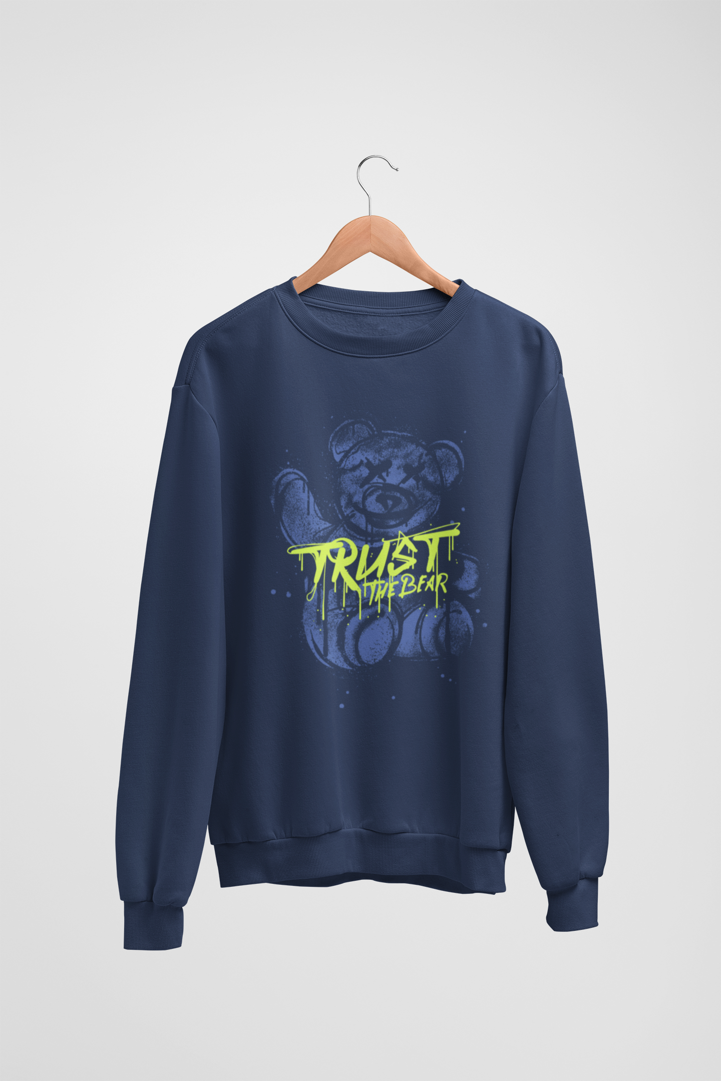Trust The Bear Navy Blue Sweatshirt For Women