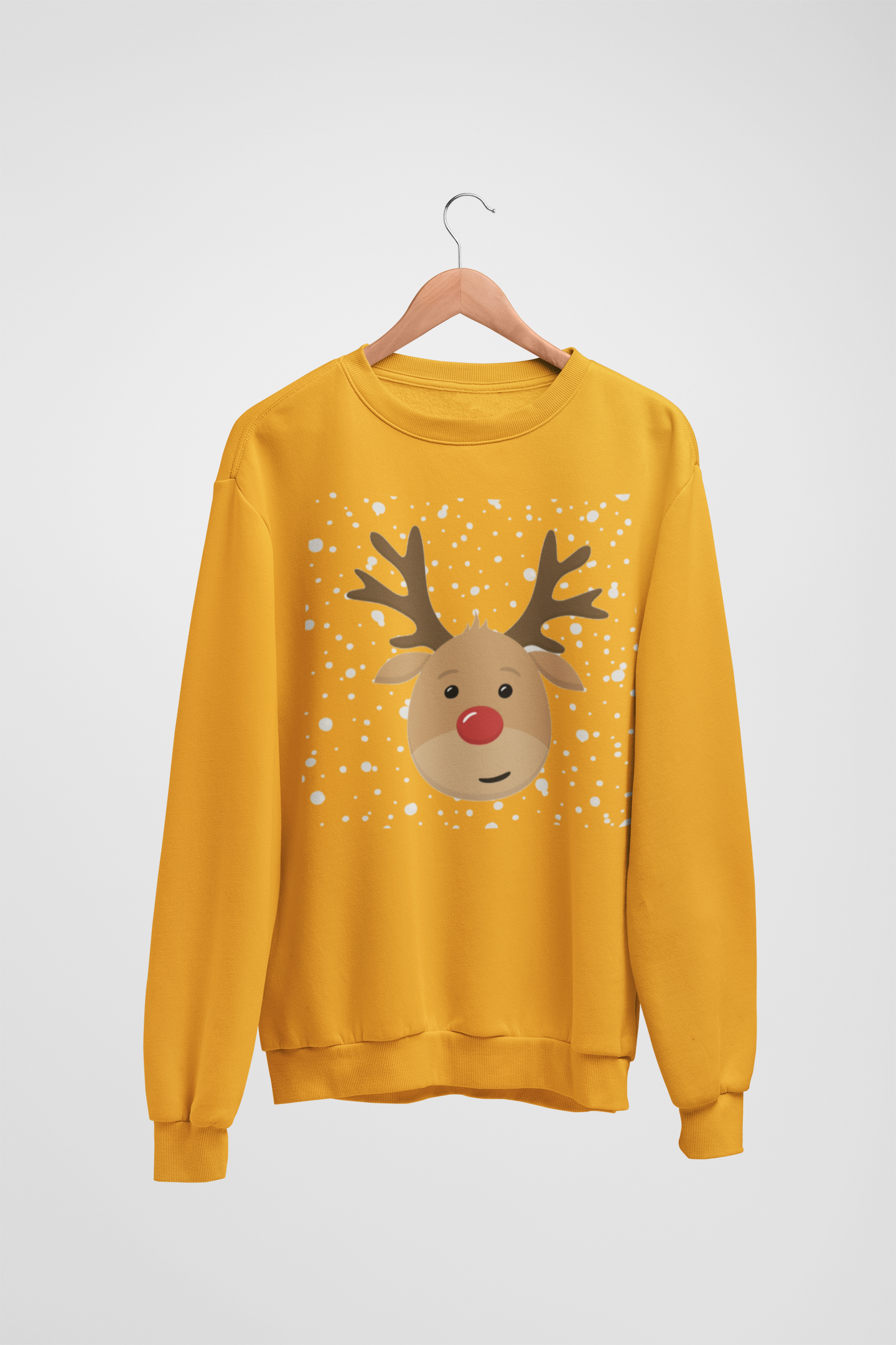 Reindeer Mustard Yellow Sweatshirt For Men