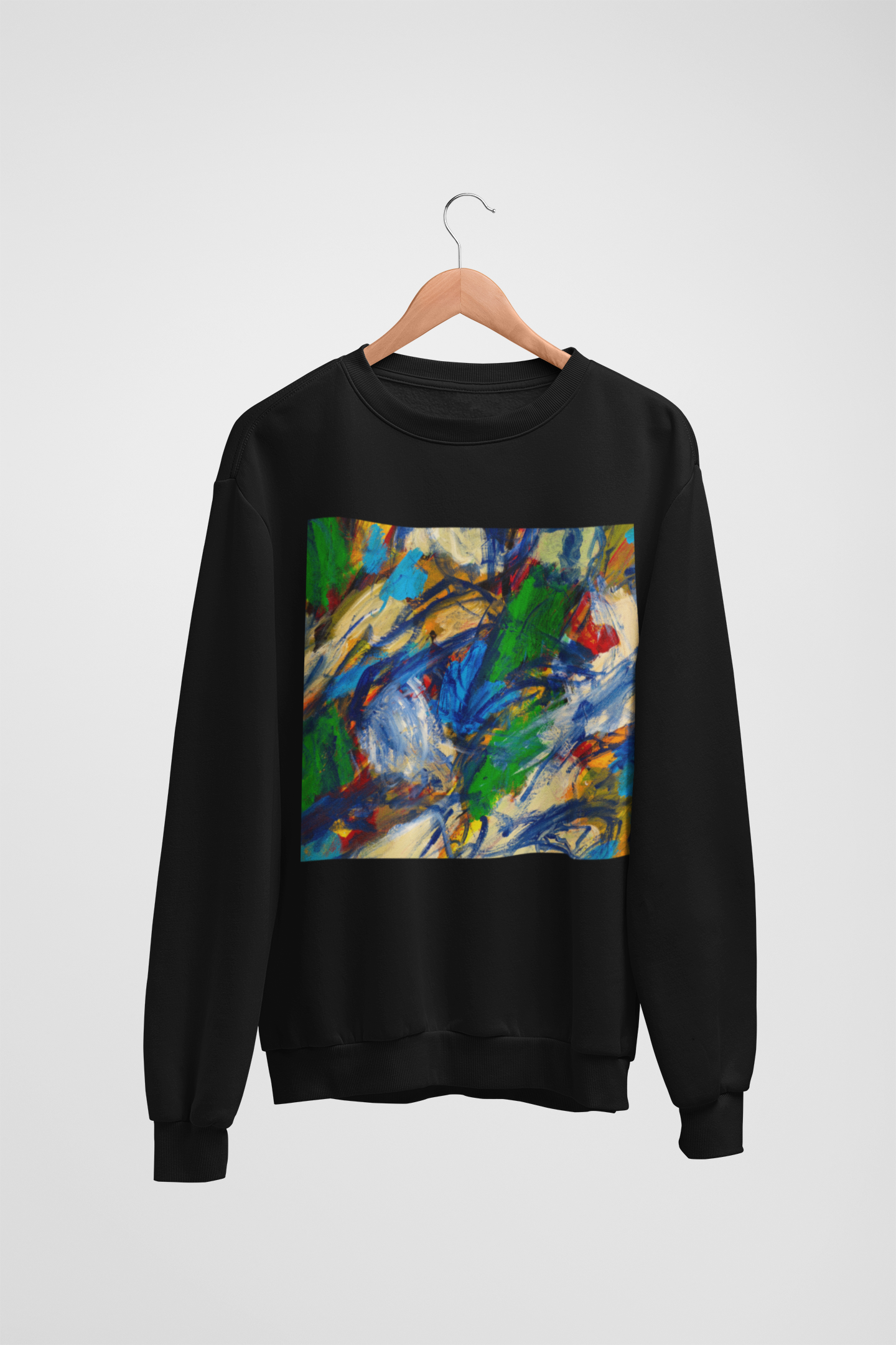 Abstract Art Black Sweatshirt For Women
