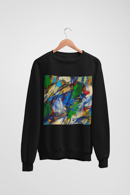 Abstract Art Black Sweatshirt For Women