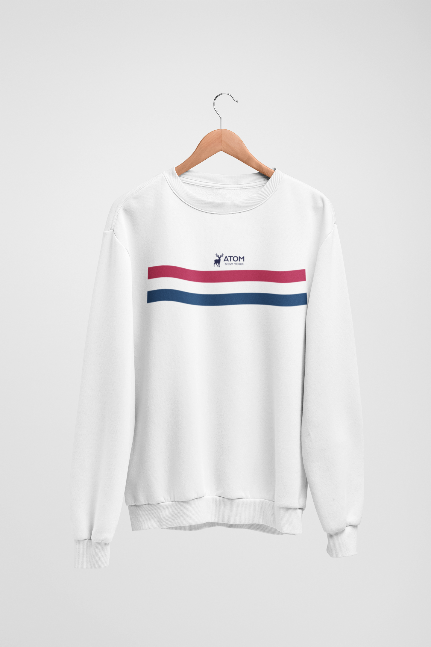 ATOM Signature Red and Blue Stripe Sweatshirt For Men