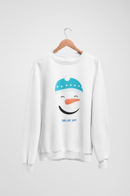 Chill Out Bro White Sweatshirt For Women