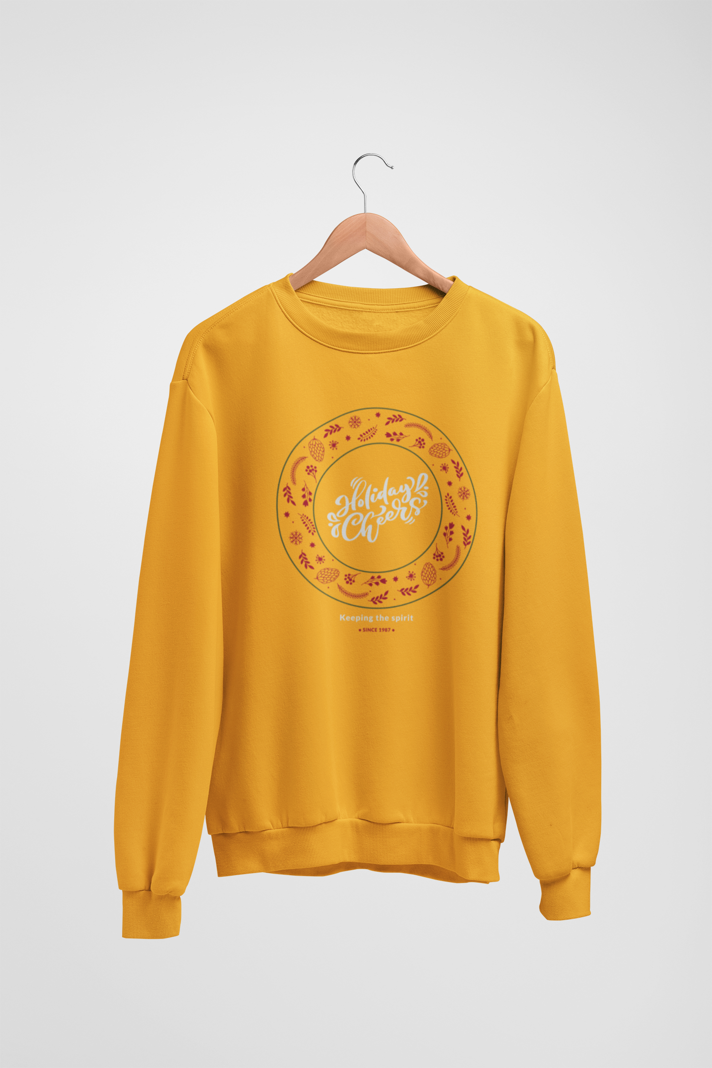 Holiday Cheers Yellow Sweatshirt For Women