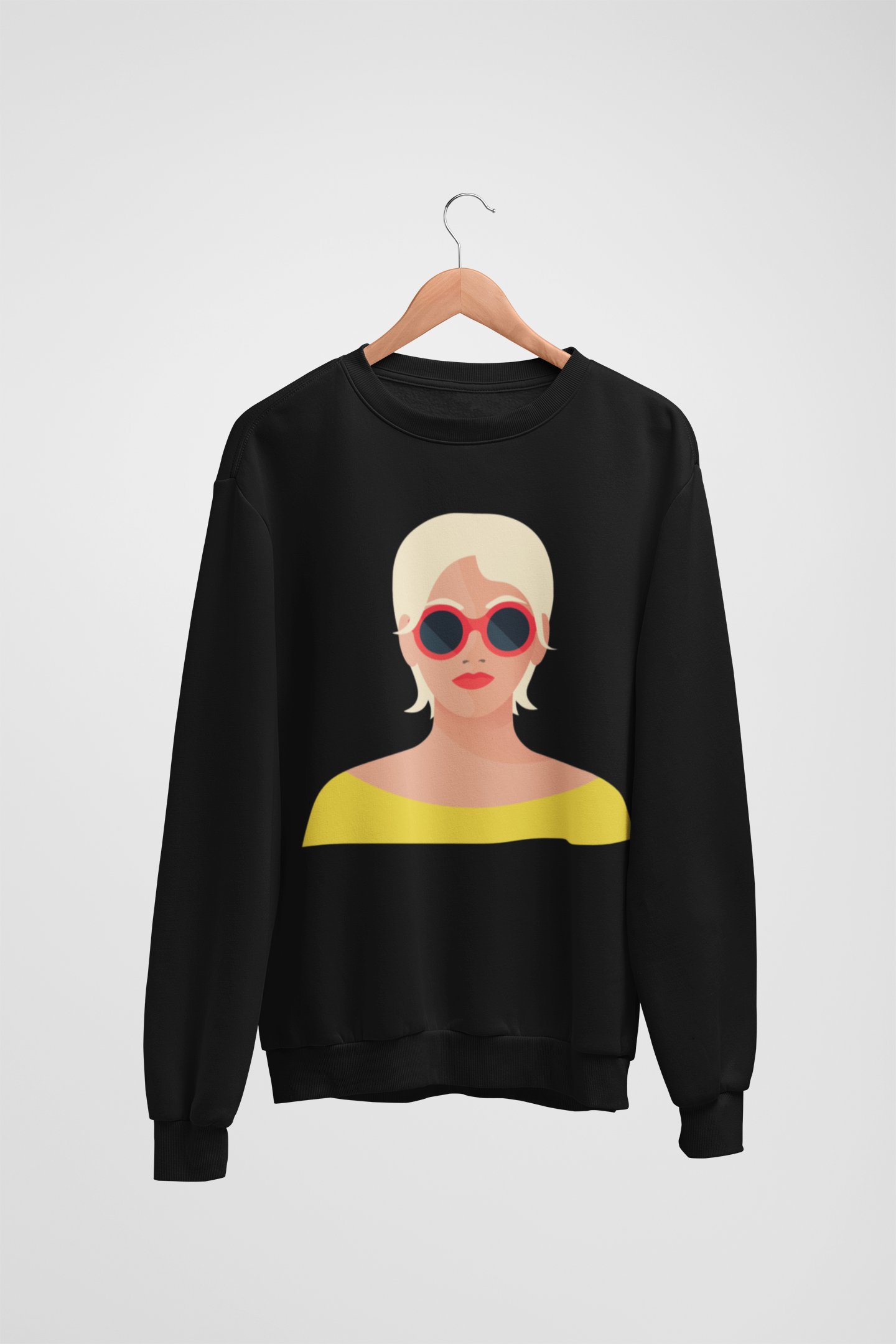 Woman In Sunglasses Black Sweatshirt For Women