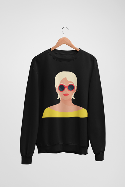 Woman In Sunglasses Black Sweatshirt For Women