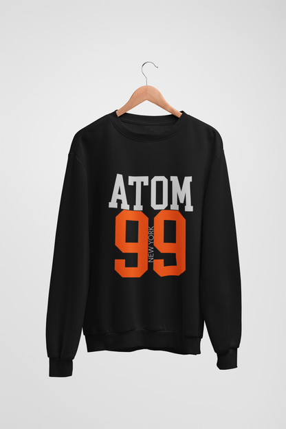 ATOM 99 Crew Neck Unisex Black Sweatshirt For Men