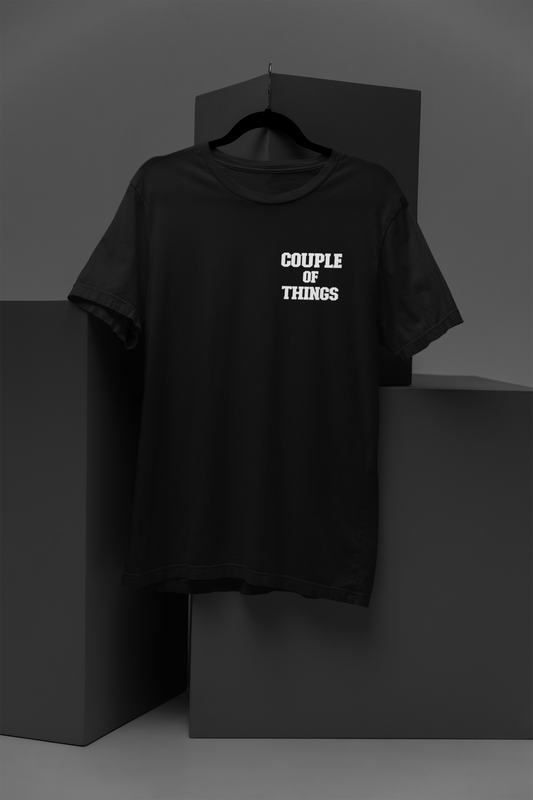 Couple Of Things Pocket Signature Black Round Neck T-Shirt For Men | RJ Anmol Collection