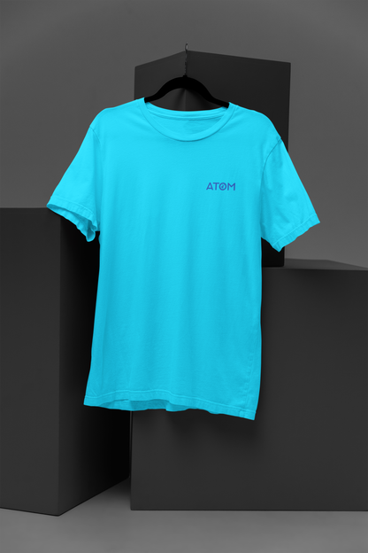 ATOM Logo Basic Sky Blue T-Shirt For Women