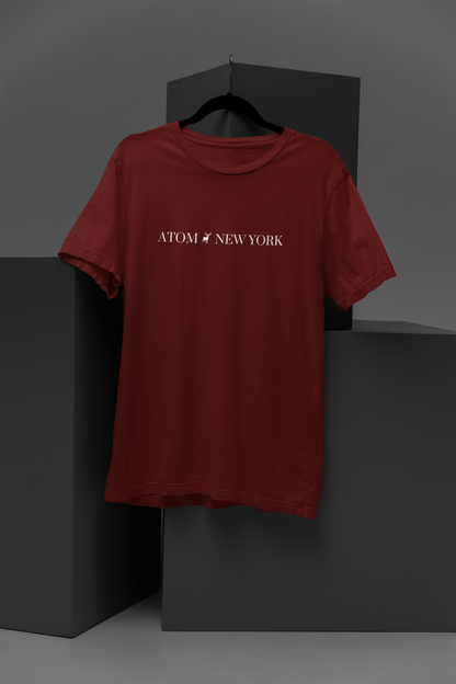 Atom New York Signature Maroon T-Shirt For Men