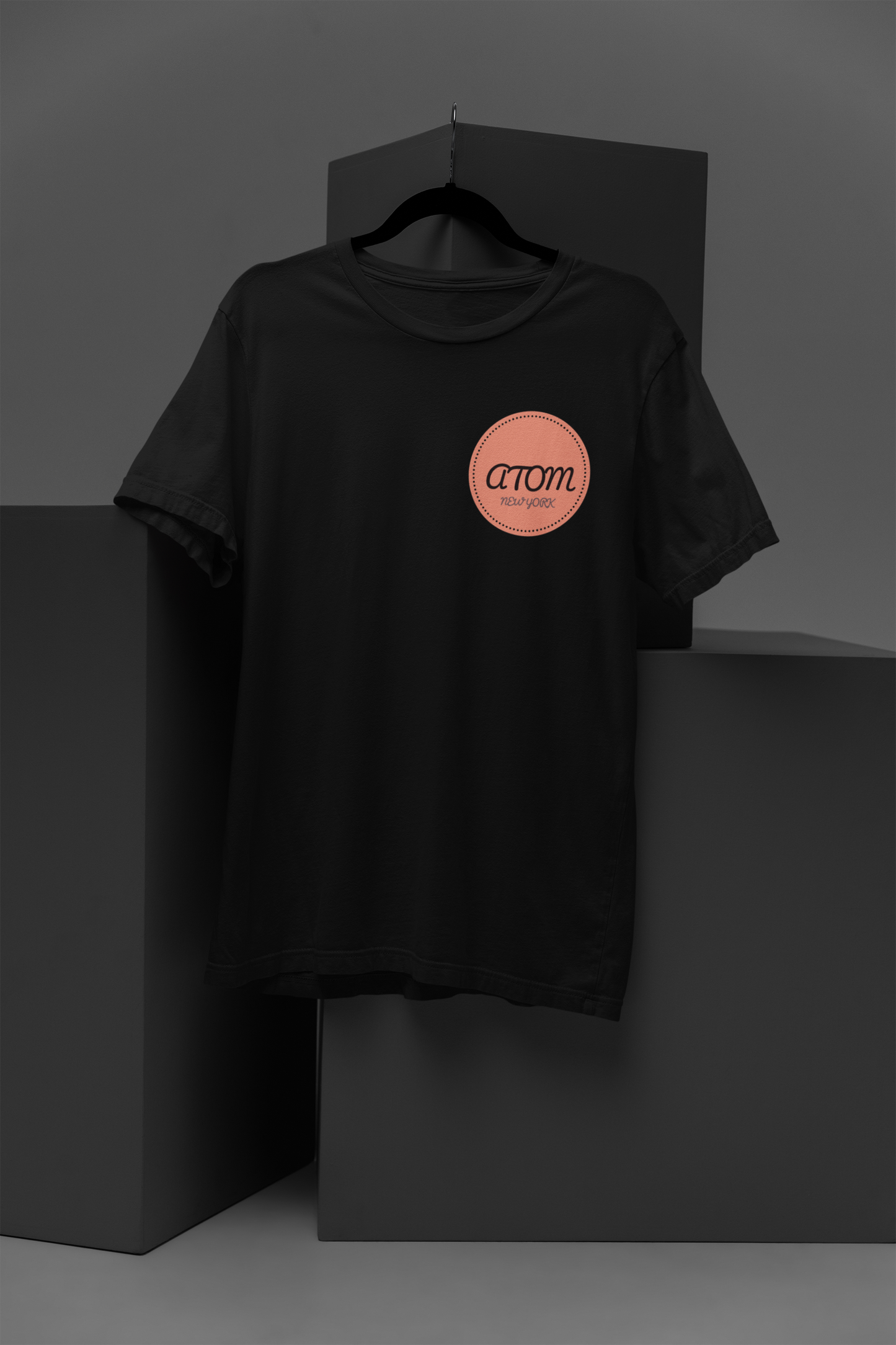 NY Atom Signature Pocket Badge Black T-Shirt For Men