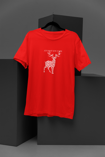 Atom New York Netted Signature Red T-Shirt For Men