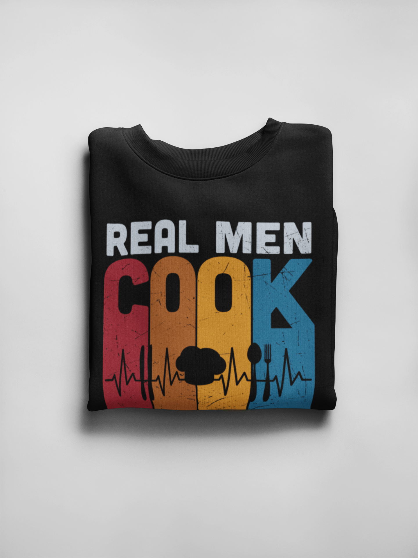 Real Men Cook Dense Oversized Black Unisex T-Shirt for Men | Masterchef Gurkirat Collection | ATOM