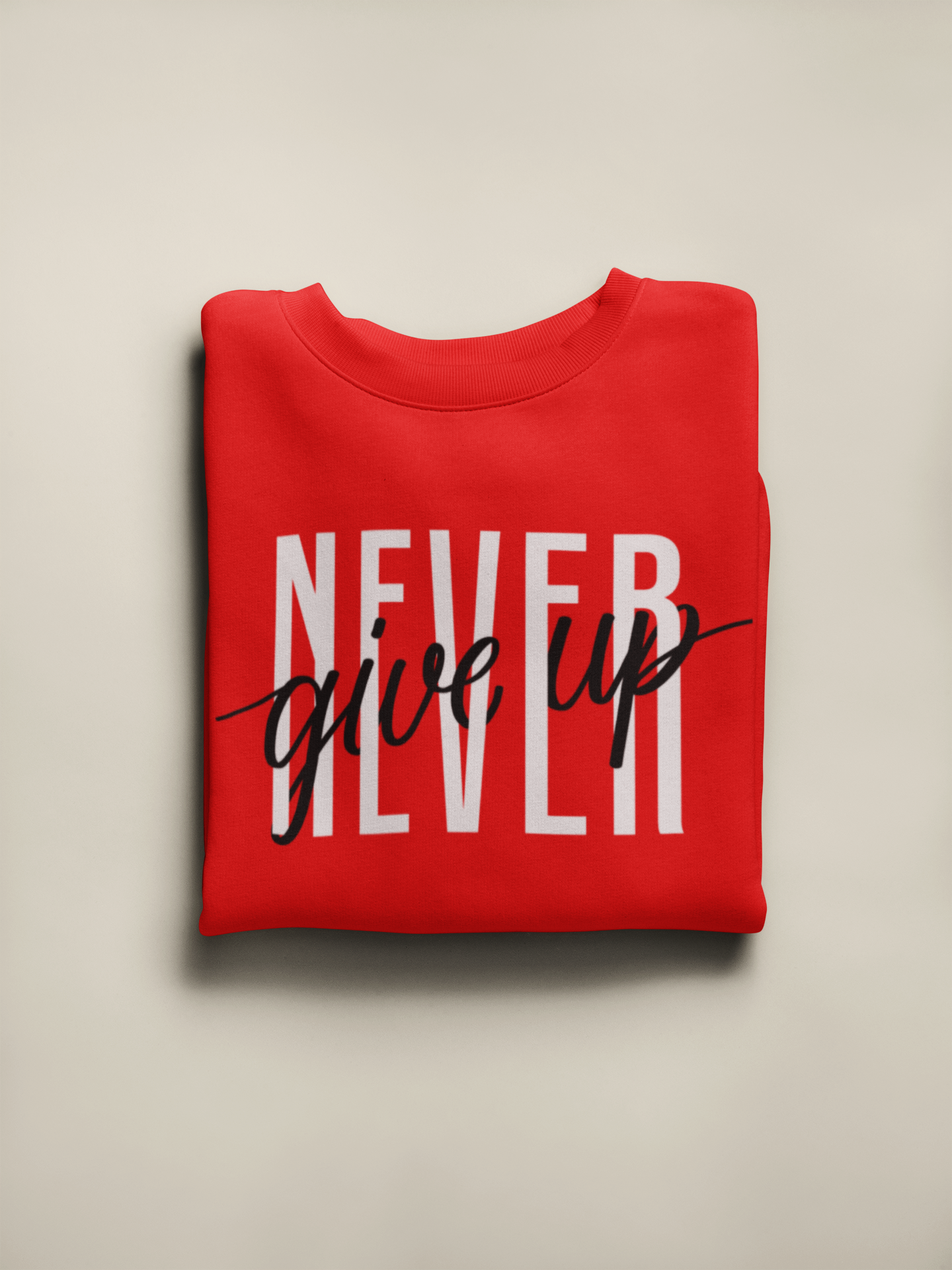 Never Give Up Red Unisex T-Shirt | Tarun Kapoor Collection