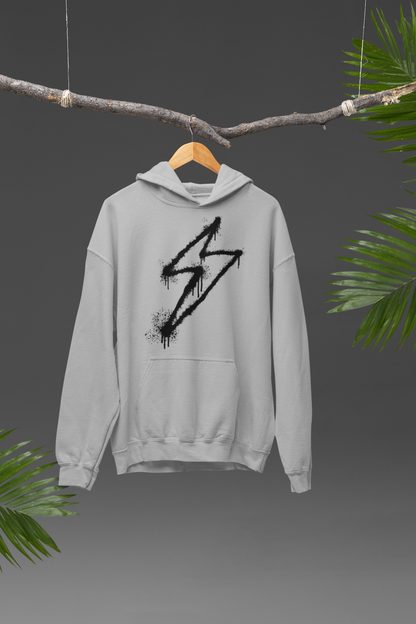 Black Lightening Melange Grey Hoodie And Jogger Co-ord Set For Men