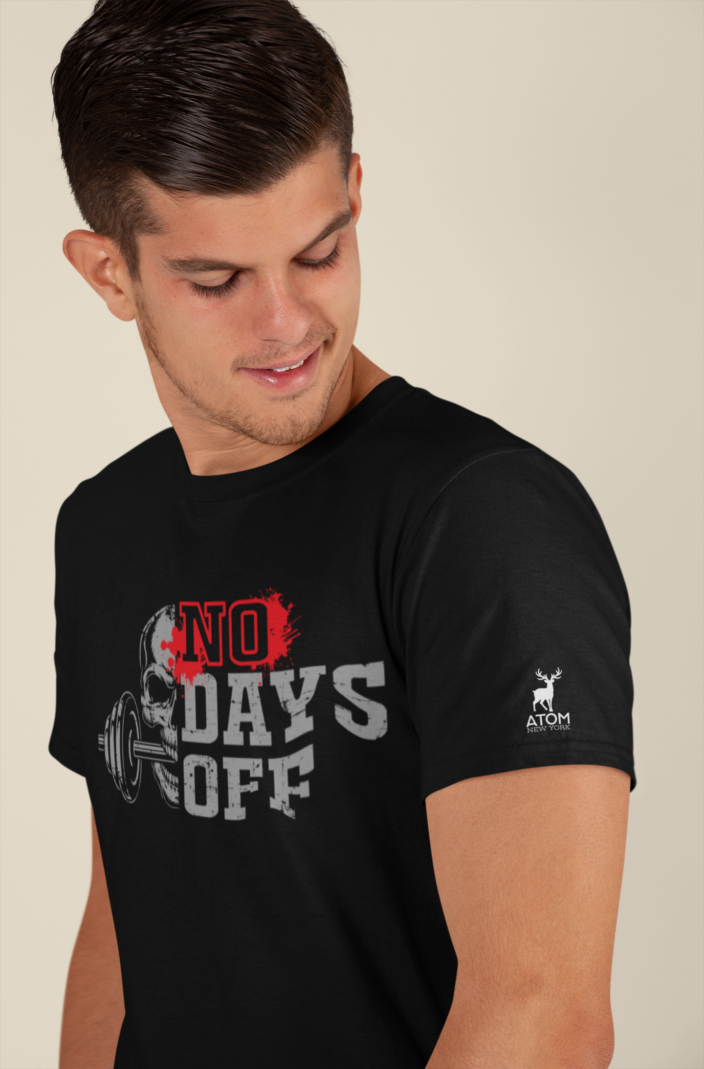 No Days Off Black T-Shirt For Men | Tarun Kapoor Collection